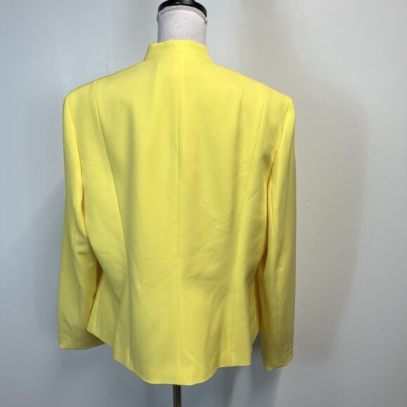 Evan Picone Black Label Women's Blazer Jacket Size 16 Canary Yellow Professional - Picture 8 of 9